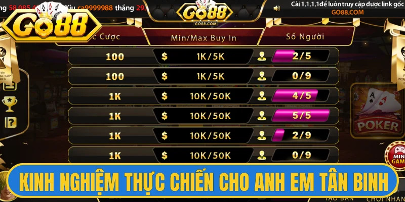 Game bài Royal Go88: Sảnh Cược Đẳng Cấp Thượng Lưu 3 Kinh nghiệm thực chiến dành cho anh em tân binh