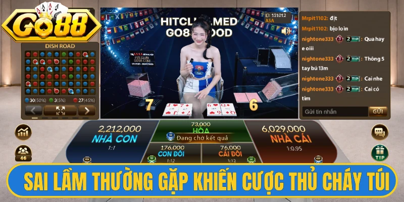 Sai lầm thường gặp khiến cược thủ cháy túi